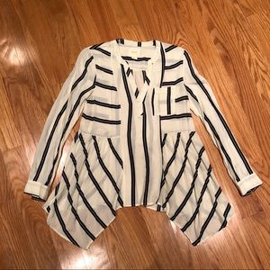 Anthropologie black and white stripe blouse